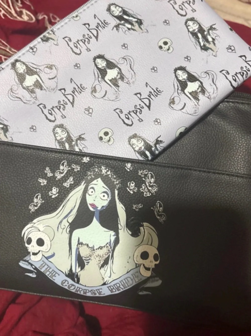 Primark Black Corpse Bride Graphic Zip Pouch